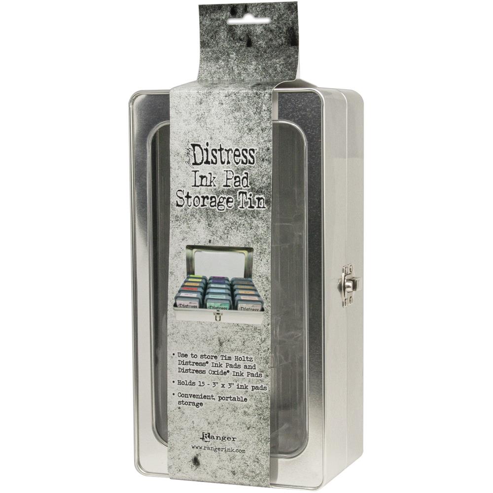 Tim Holtz Distress Ink Pad Storage Tin Bundle Of 5 Ranger angled side view