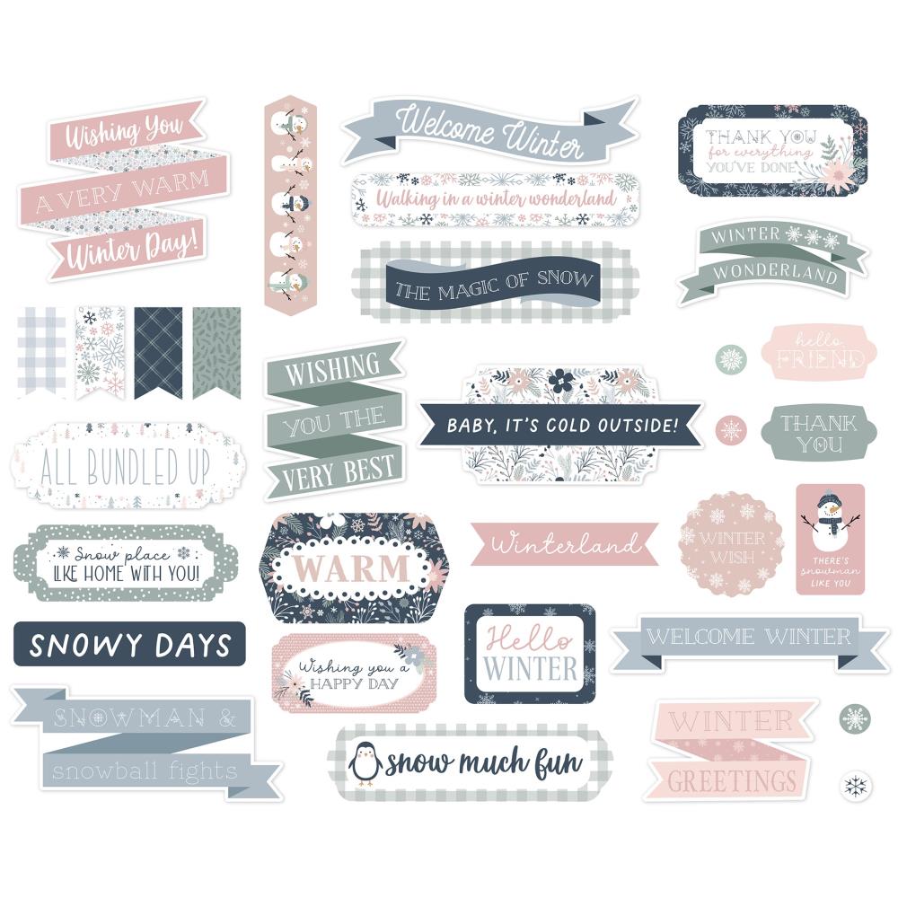 Echo Park Winterland Titles And Phrases wtl333032 individual pieces
