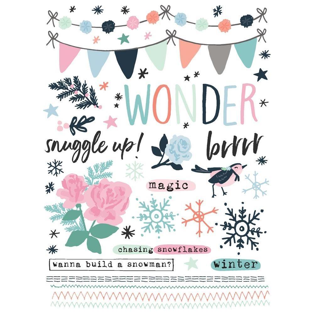 Simple Stories Winter Wonder Rub Ons 21221 Snowman Sentiments