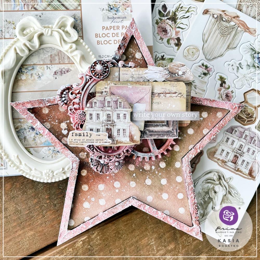 Prima Marketing Bohemian Heart 6 x 6 Paper Pad 664138 Family Star Project