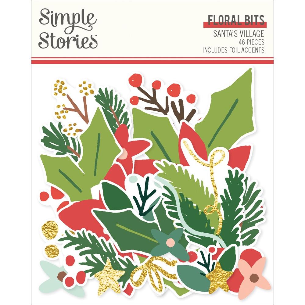 Simple Stories Santa's Village Floral Bits And Pieces 23020
