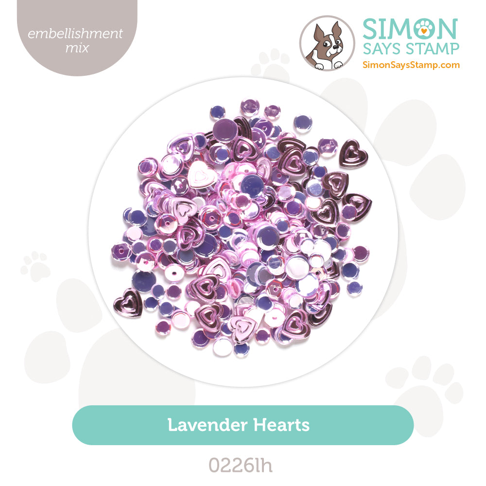 Simon Says Stamp Embellishment Mix Lavender Hearts 0226lh Heart to Heart