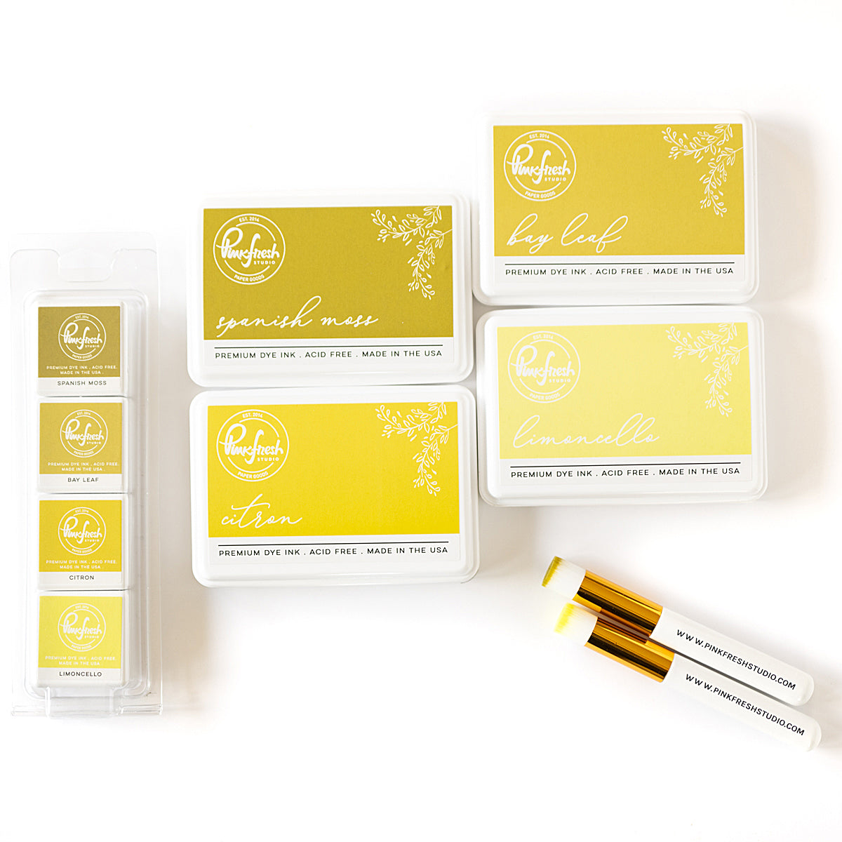 PinkFresh Studio Weeping Willow Dye Ink Pad Cube Pack pfdic15 Detailed Product Photo