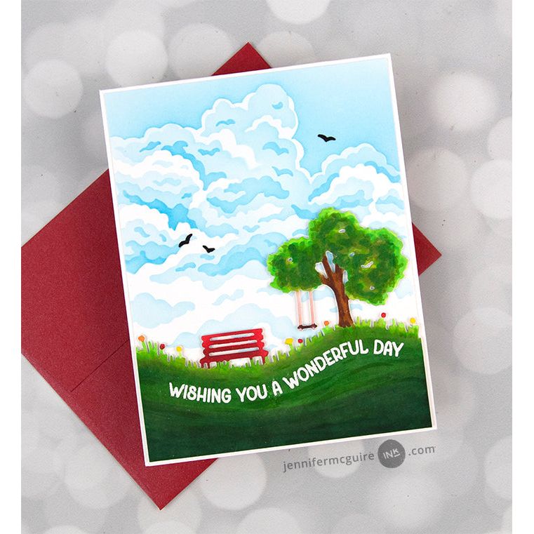 Hero Arts Fancy Dies CLOUDY SKY SCENE DI775 tree | color-code:ALT05 