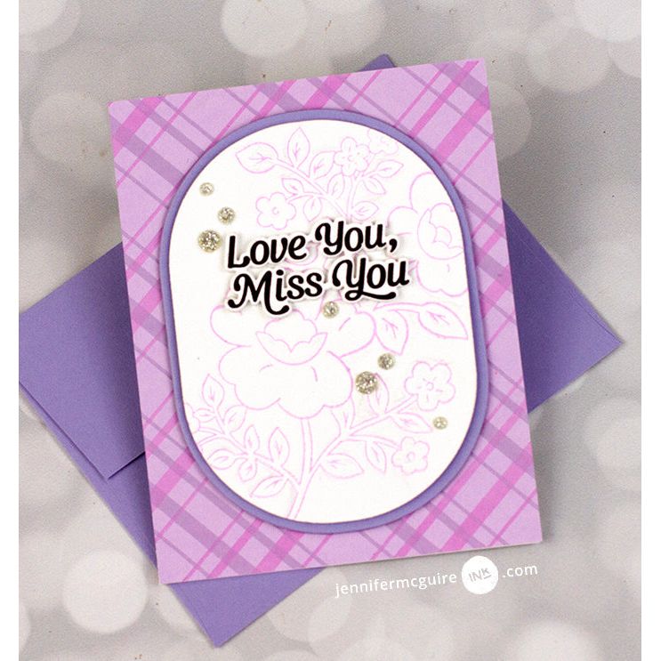 Pinkfresh Studio Never Give Up Press Plate 242424 Love You Purple Card | color-code:ALT04