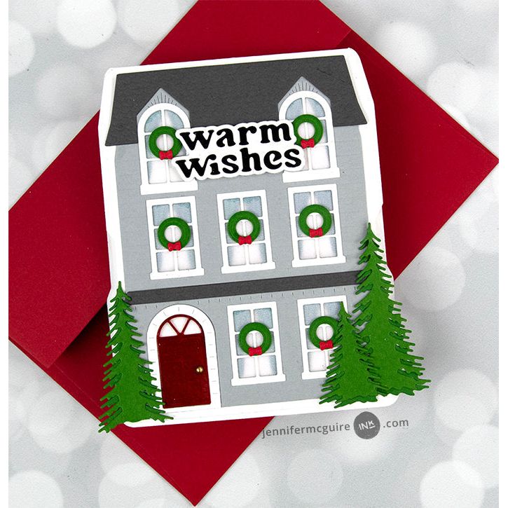 Birch Press Design Warm Wishes Vintage Sentiment Dies 57539 christmas card | color-code:ALT01
