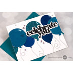 Jennifer McGuire Celebrate You with Blue balloons and string Hidden door Open Me | color-code:alt3