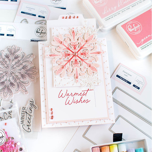Pinkfresh Studio Side Slider Dies 212723 Warmest Wishes Interactive Card