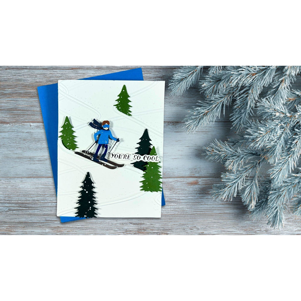 Spellbinders Ski-son's Greetings, Betterpress, Die and Embossing Folder Bundle