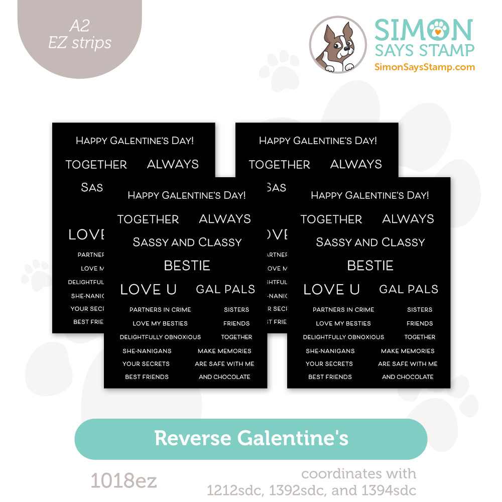 Simon Says Stamp EZ Strips Reverse Galentine's 1018ez Heart to Heart