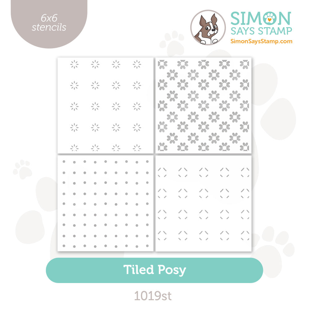 Simon Says Stamp Stencils Tiled Posy 1019st Celebrate