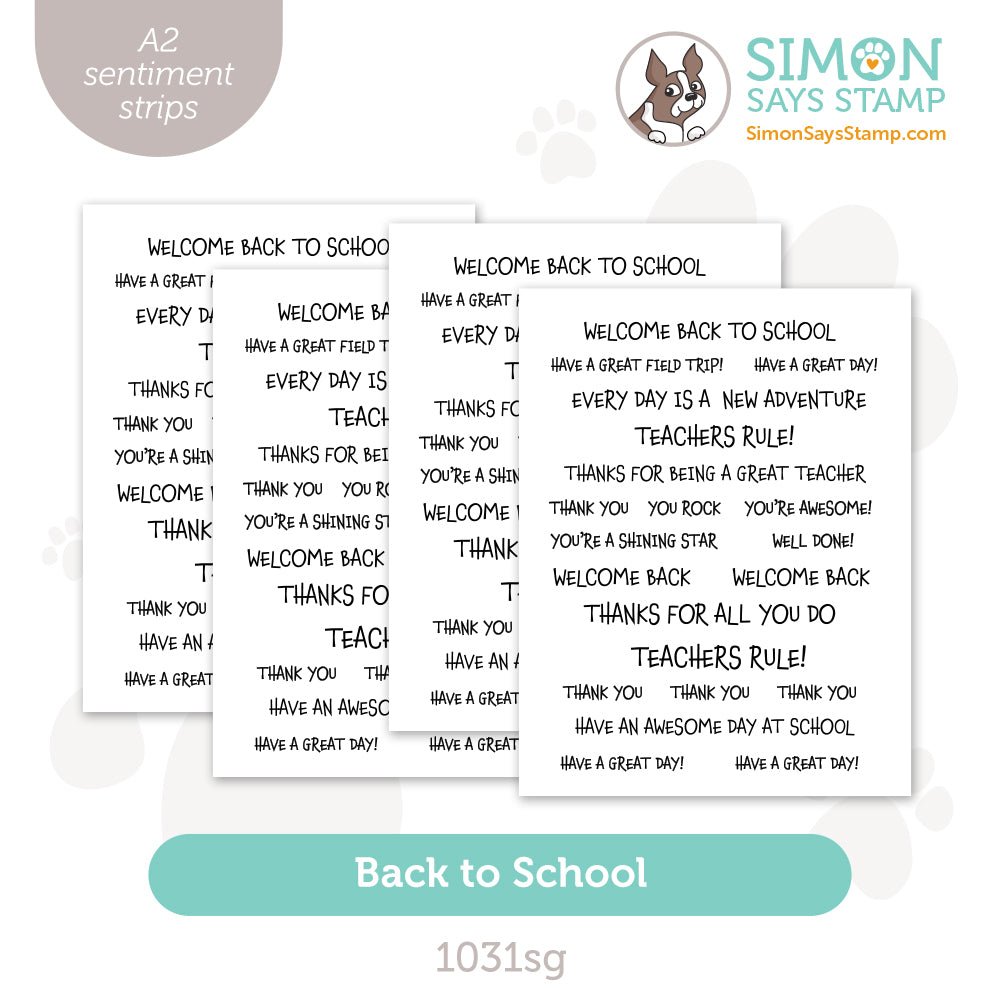 Simon Says Stamp Sentiment Strips Back to School 1031sg Happy Camper