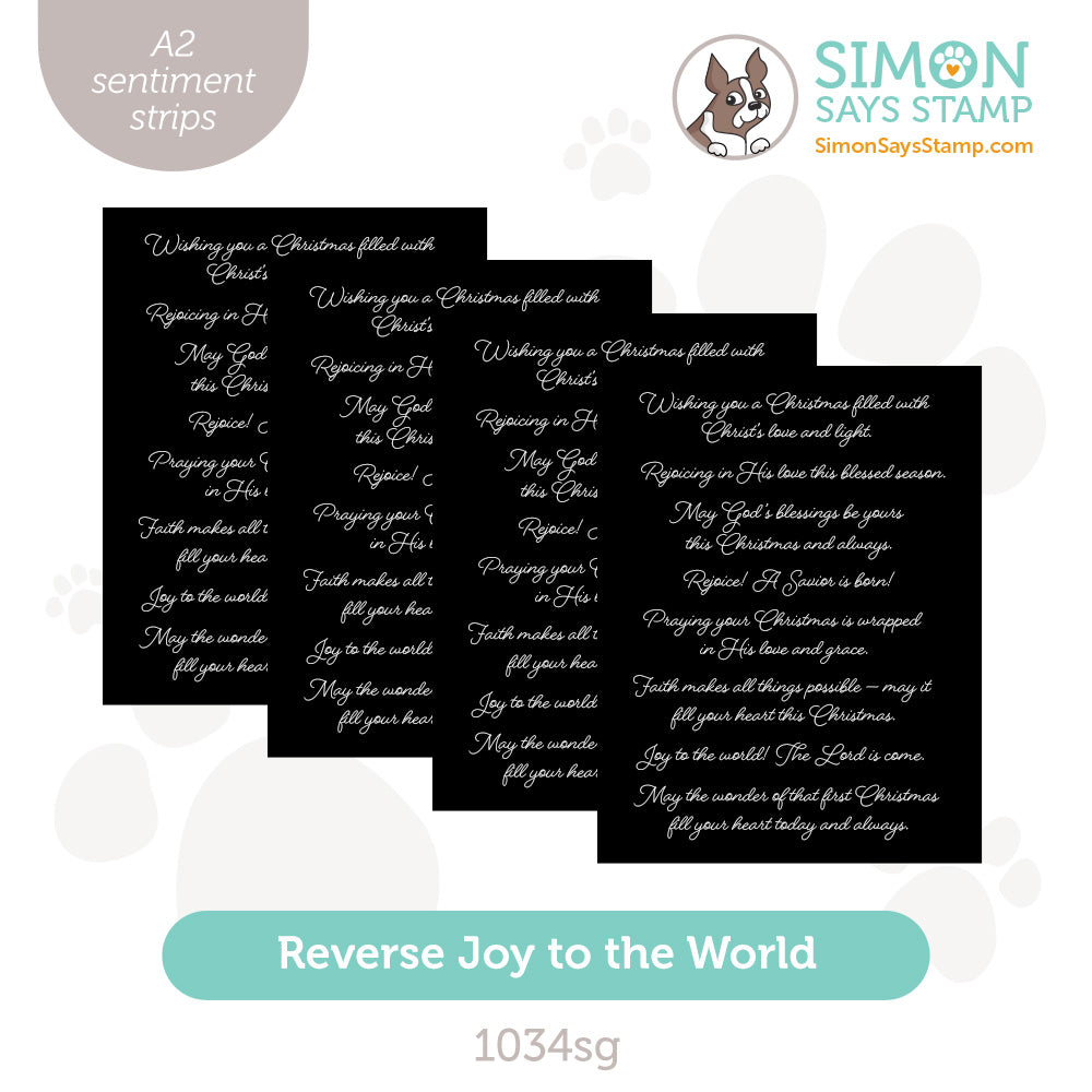Simon Says Stamp Sentiment Strips Reverse Joy To The World 1034sg