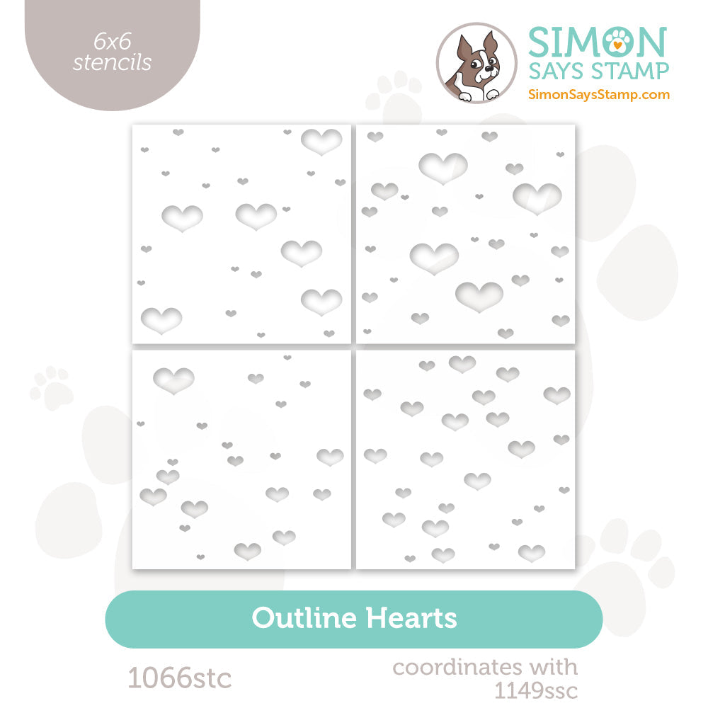 Simon Says Stamp Stencils Outline Hearts 1066stc To Love