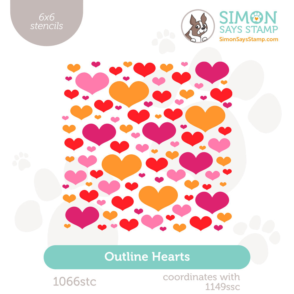 Simon Says Stamp Stencils Outline Hearts 1066stc To Love
