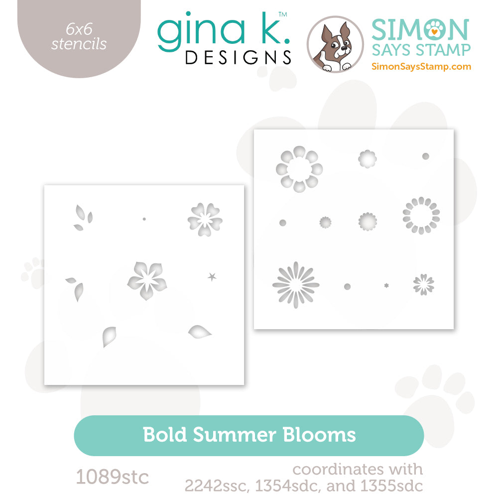 Simon Says Stamp Stencils Bold Summer Blooms 1089stc