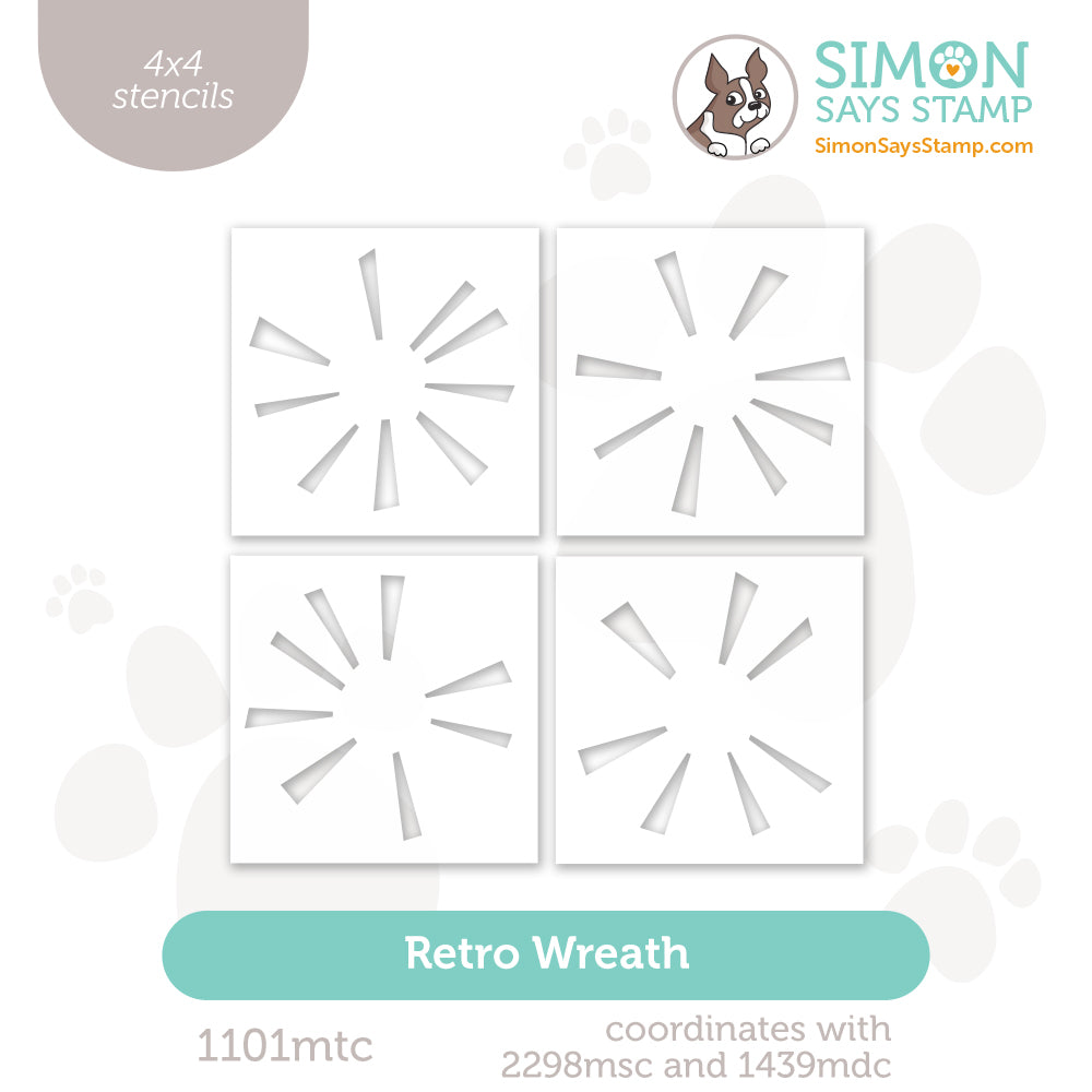 Simon Says Stamp Stencils Retro Wreath 1101mtc And Everything Nice