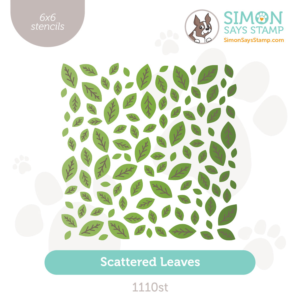 Simon Says Stamp Set of 2 Stencils Scattered Leaves 1110st Beautiful Moments