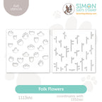 Simon Says Stamp Set of 2 Stencils Folk Flowers 1113stc In My Heart