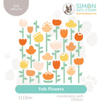 Simon Says Stamp Set of 2 Stencils Folk Flowers 1113stc In My Heart