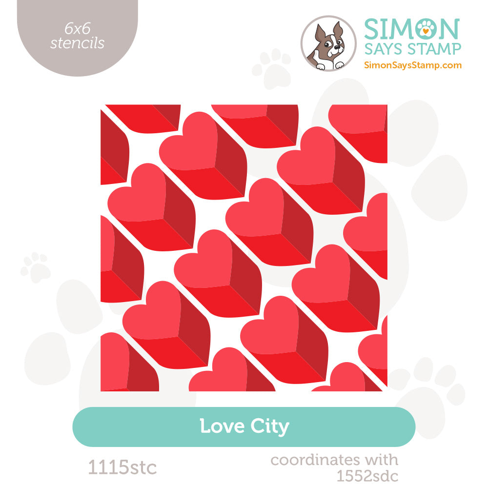 Simon Says Stamp Stencils Love City 1115stc Heart to Heart