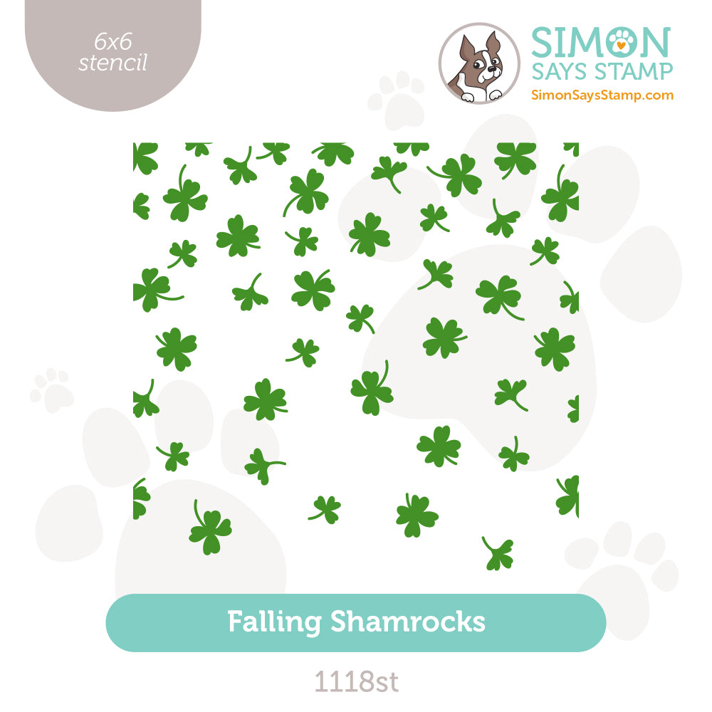 Simon Says Stamp Stencil Falling Shamrocks 1118st Beautiful Moments