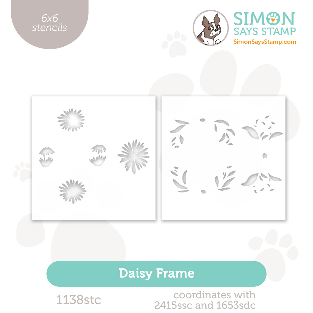 Simon Says Stamp Set of 2 Stencils Daisy Frame 1138stc Every Happiness