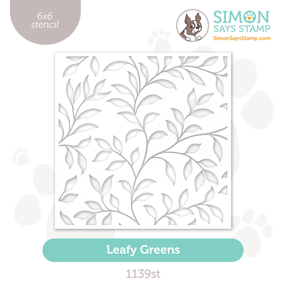 Simon Says Stamp Stencil Leafy Greens 1139st Shine On
