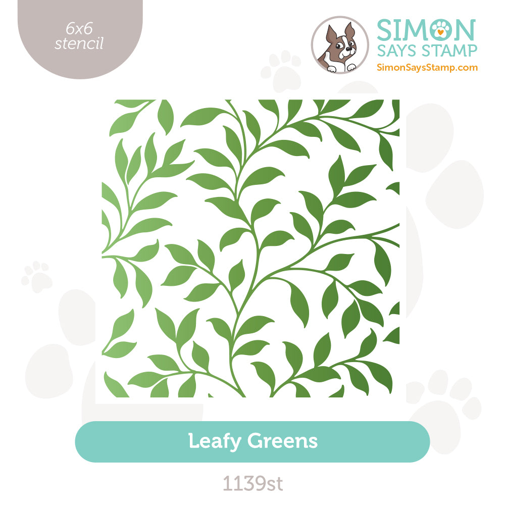 Simon Says Stamp Stencil Leafy Greens 1139st Shine On