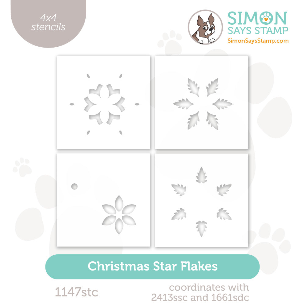 Simon Says Stamp Stencils Christmas Star Flakes 1147stc