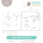 Simon Says Stamp Set of 2 Stencils Wild And Free Flowers 1152stc Always There