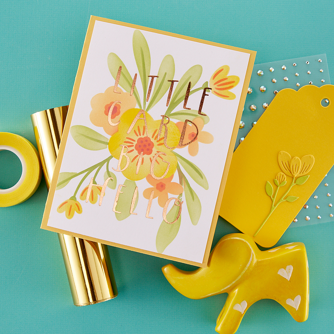 BD-0763 Spellbinders Hello Blooms Stencil and Die Set Big Hello