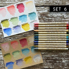 Tim Holtz Distress Watercolor Pencils Sets 4, 5, 6 And 2 Pack Bundle Ranger Set 6 Color Swatch