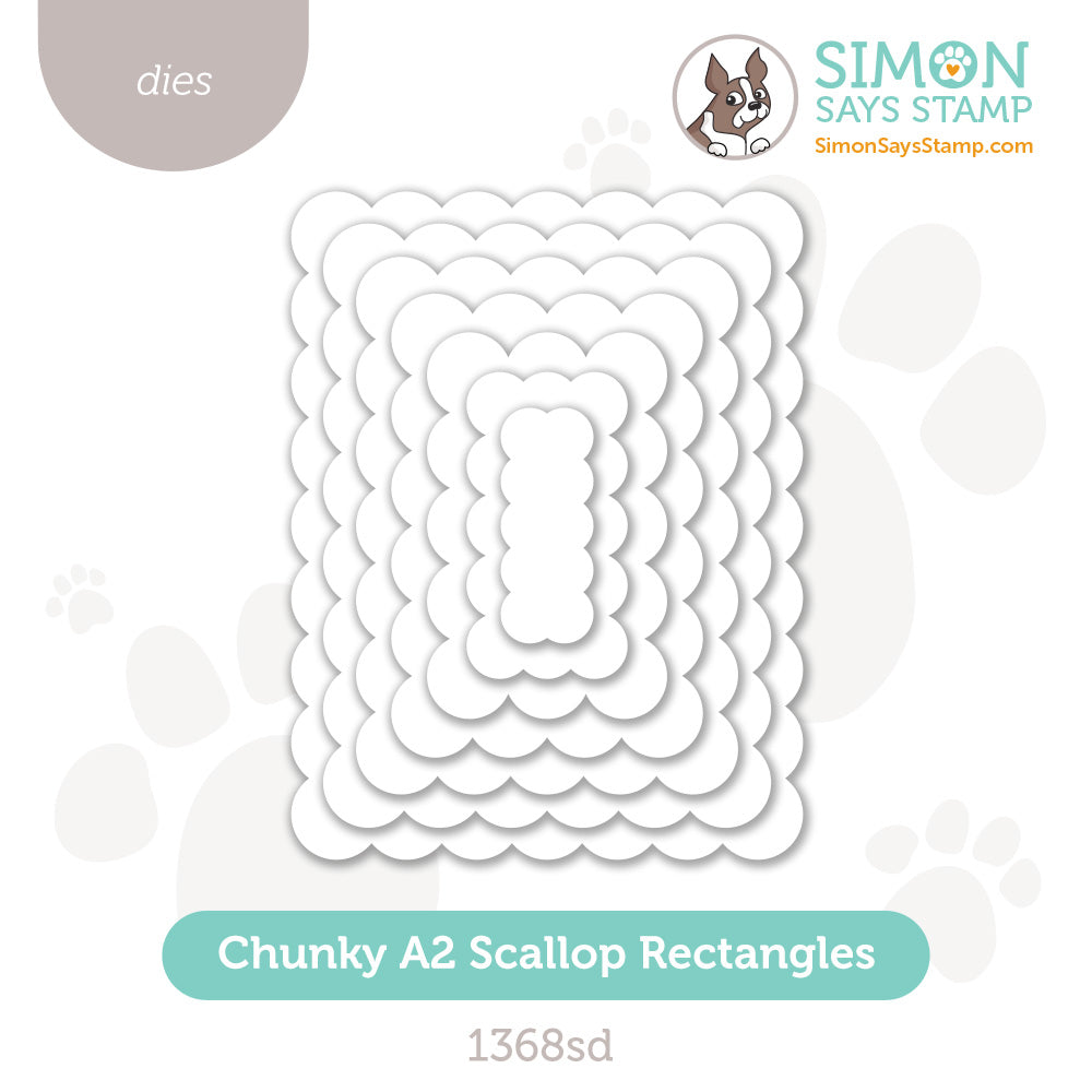 Simon Says Stamp Chunky A2 Scallop Rectangles Wafer Dies 1368sd DieCember