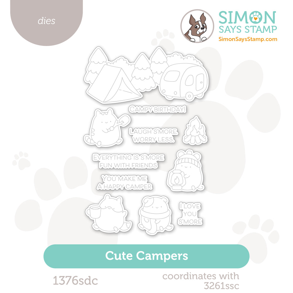 Simon Says Stamp Cute Campers Wafer Dies 1376sdc Happy Camper