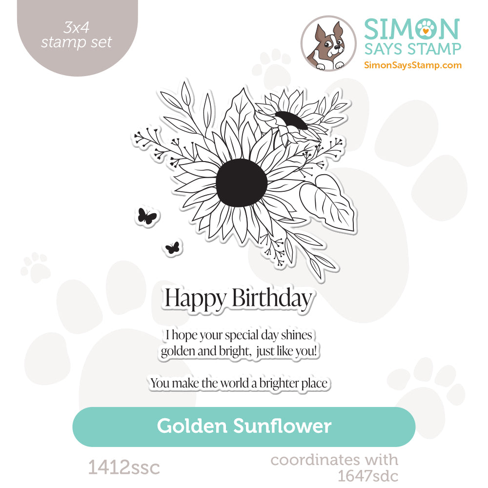 Simon Says Clear Stamps Golden Sunflower 1412ssc