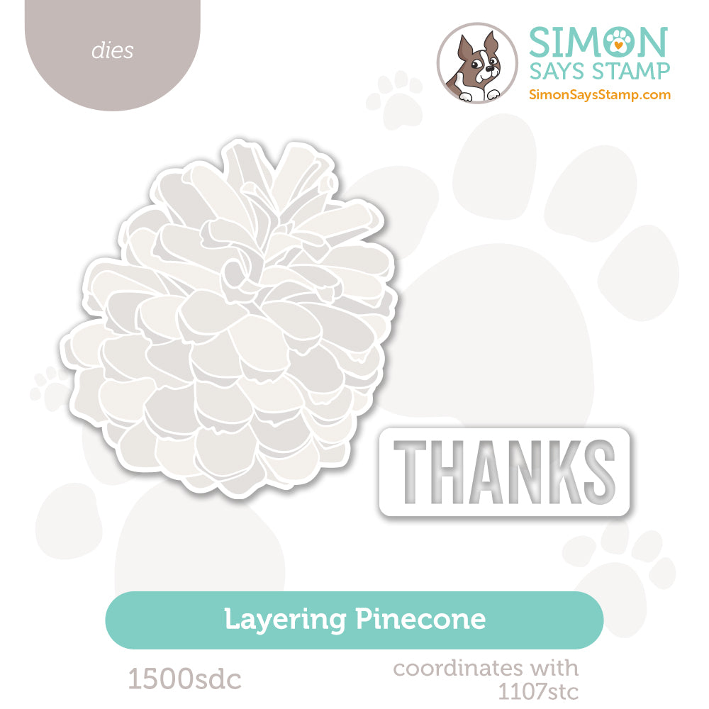 Simon Says Stamp Layering Pinecone Wafer Dies 1500sdc