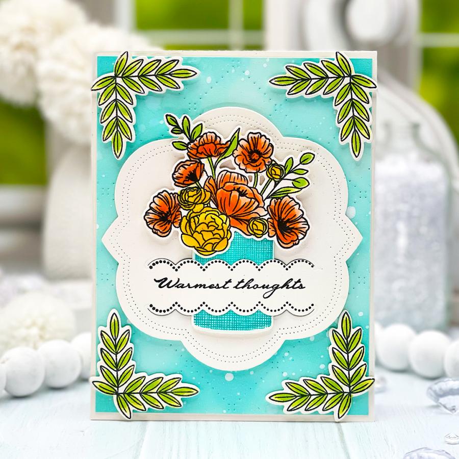 Papertrey Ink Vase Collection 18 Dies PTI-0644 blooms