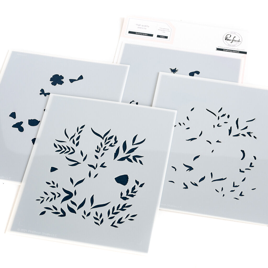 PinkFresh Studio Butterfly Garden Stencil Set 154122