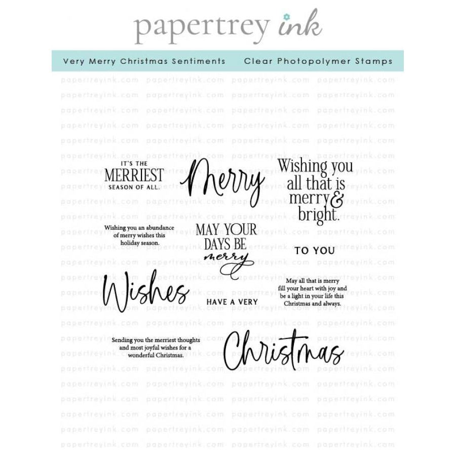 Papertrey Ink Very Merry Christmas Sentiments Clear Stamps 1542