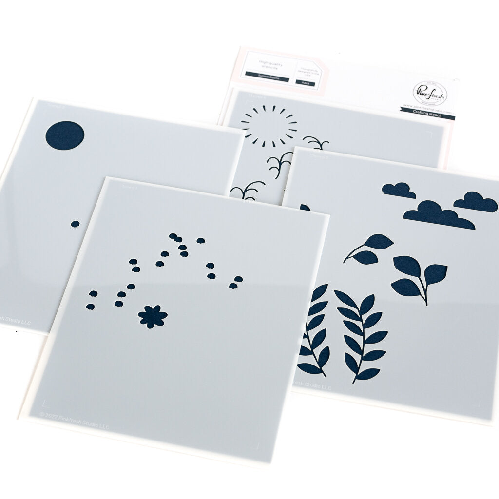 PinkFresh Studio Summer Blooms Stencil Set 154522