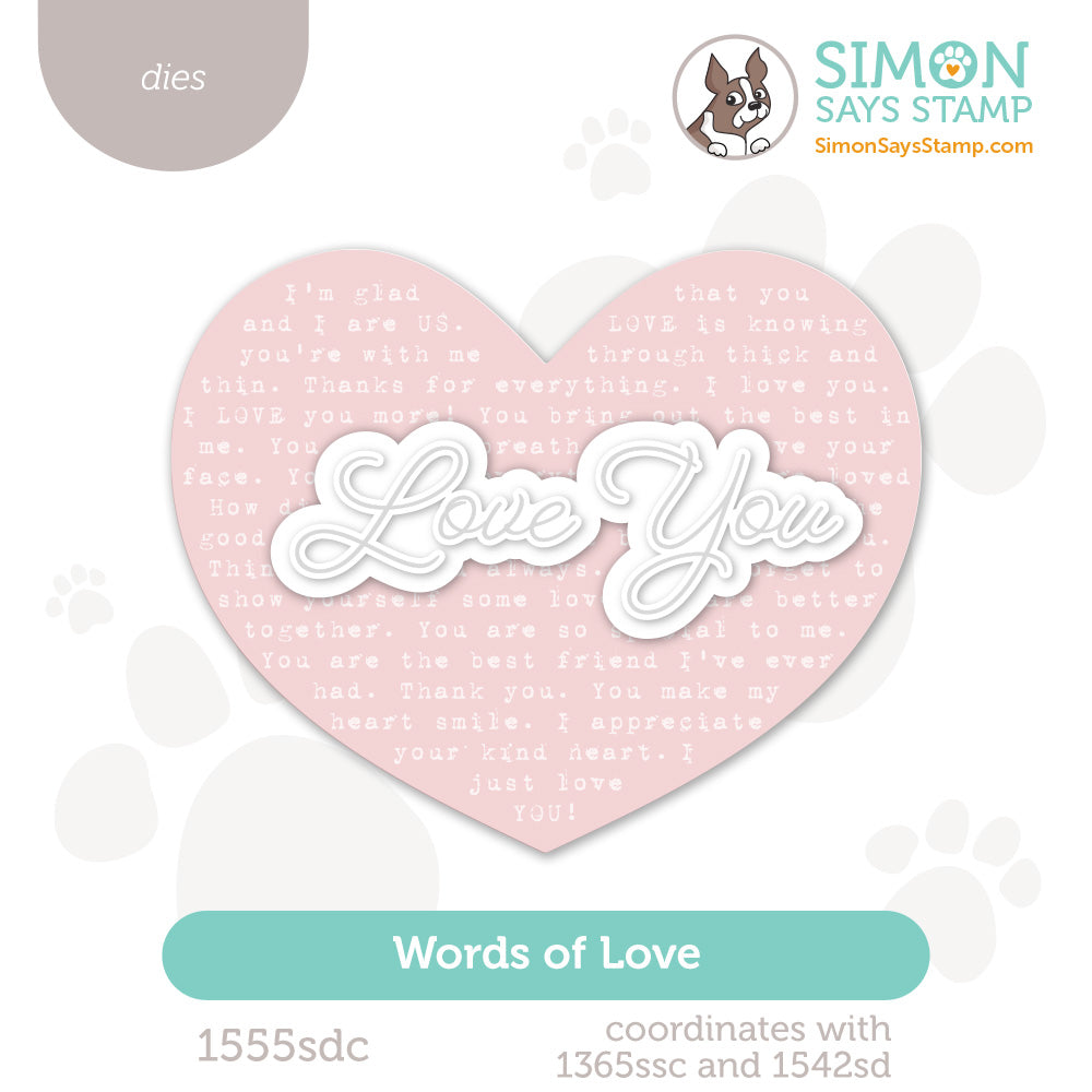 Simon Says Stamp Words Of Love Wafer Dies 1555sdc Heart to Heart