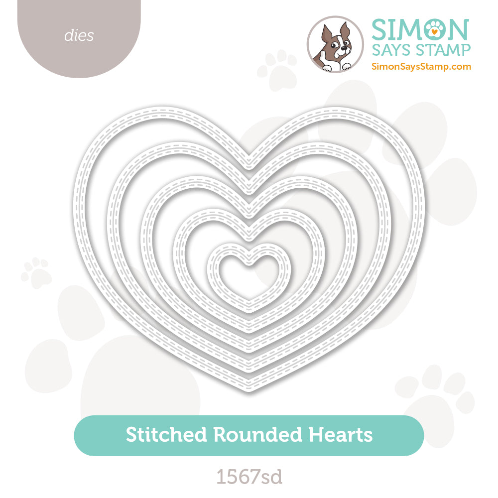 Simon Says Stamp Stitched Rounded Hearts Wafer Dies 1567sd Heart to Heart