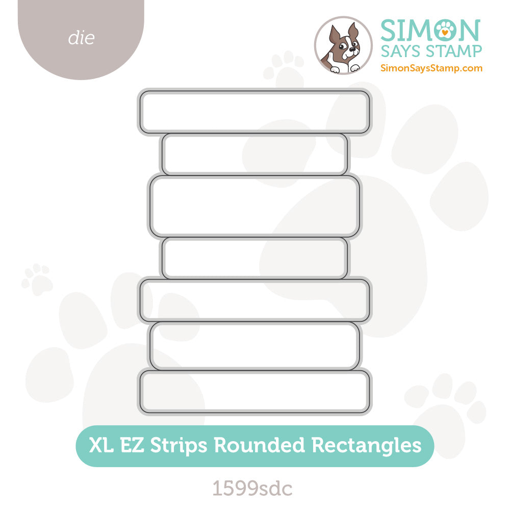 Simon Says Stamp XL EZ Strips Rounded Rectangles Wafer Dies 1599sdc