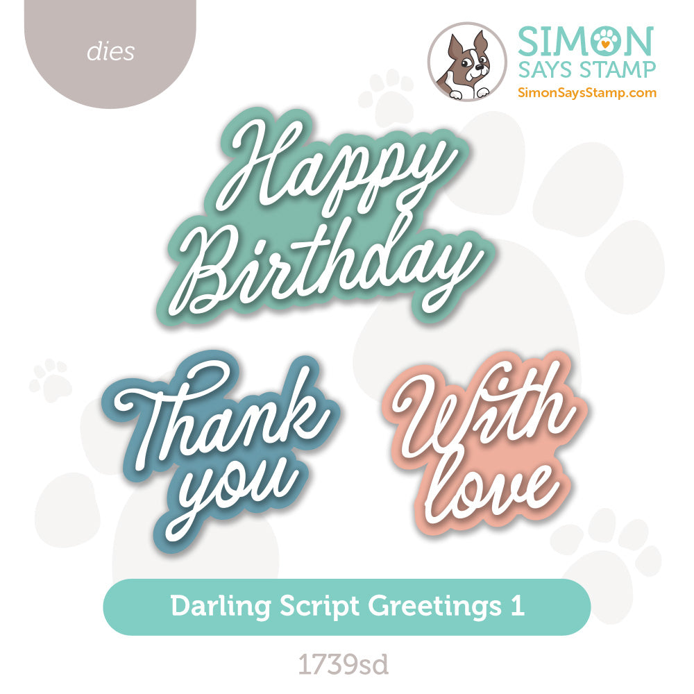 Simon Says Stamp Darling Script Greetings Wafer Dies 1739sd