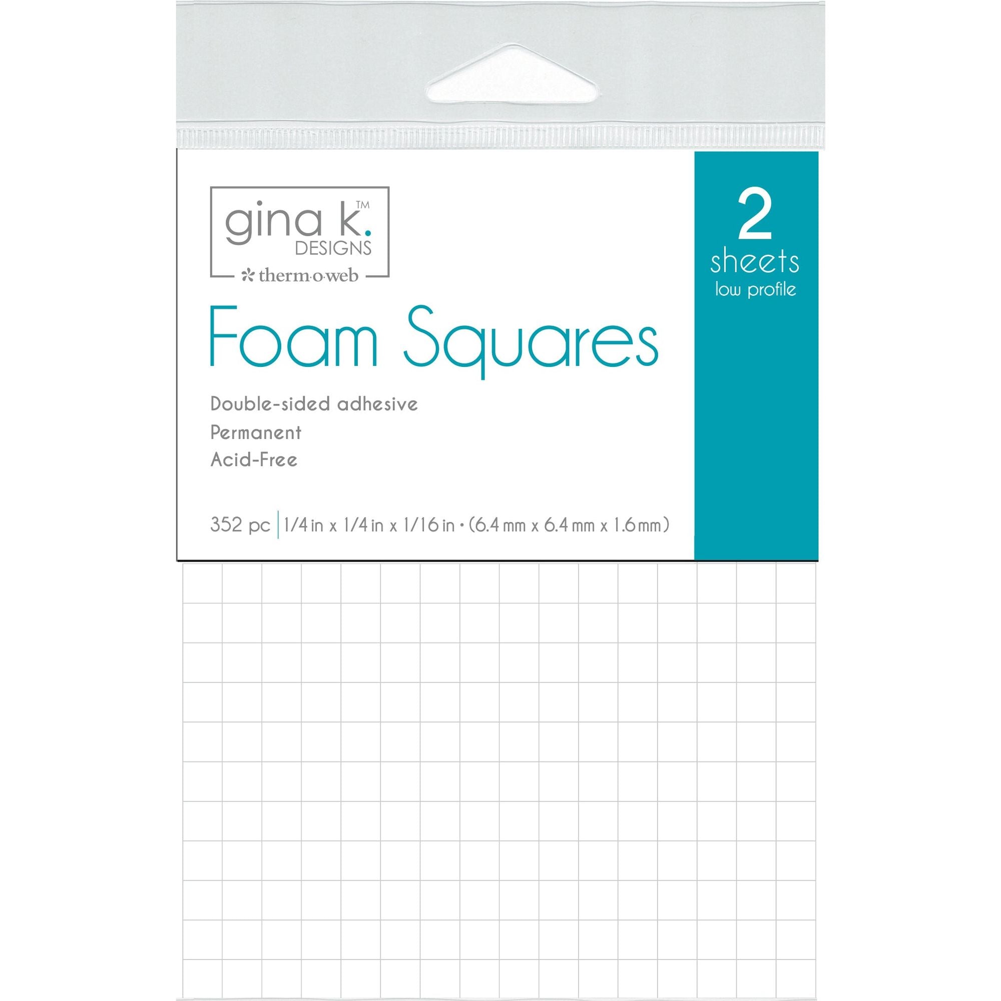 Therm O Web Gina K Designs 0.0625 x 0.25 Inch Adhesive Foam Squares 18197