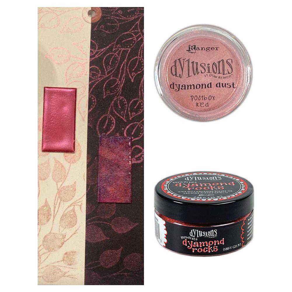 Ranger Dylusions Postbox Red Dyamond Rocks dym83733 Colorful Embossing Project
