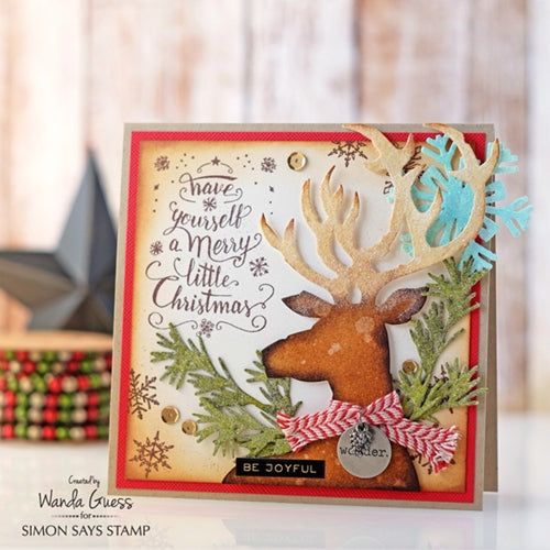 Tim Holtz Distress Antique Linen Ink Pad And Reinker Bundle Ranger reindeer card