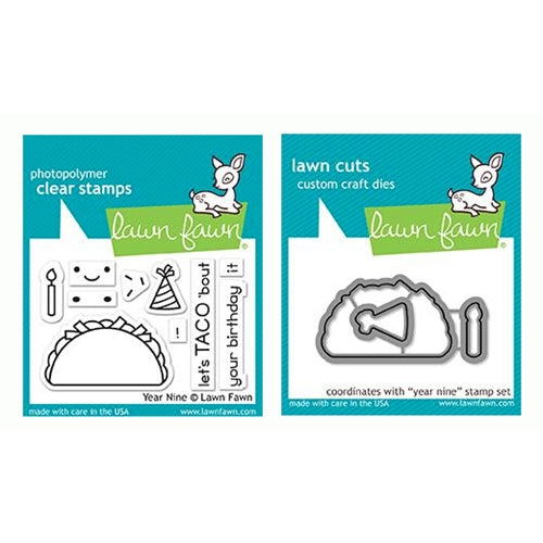 Simon Says Stamp! Lawn Fawn SET YEAR NINE Clear Stamps and Dies LF19YN