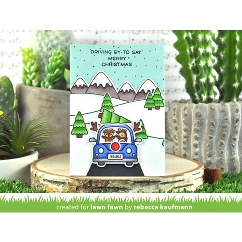 Simon Says Stamp! Lawn Fawn SET OVER THE MOUNTAIN BORDERS Clear Stamps and Dies lfotmb